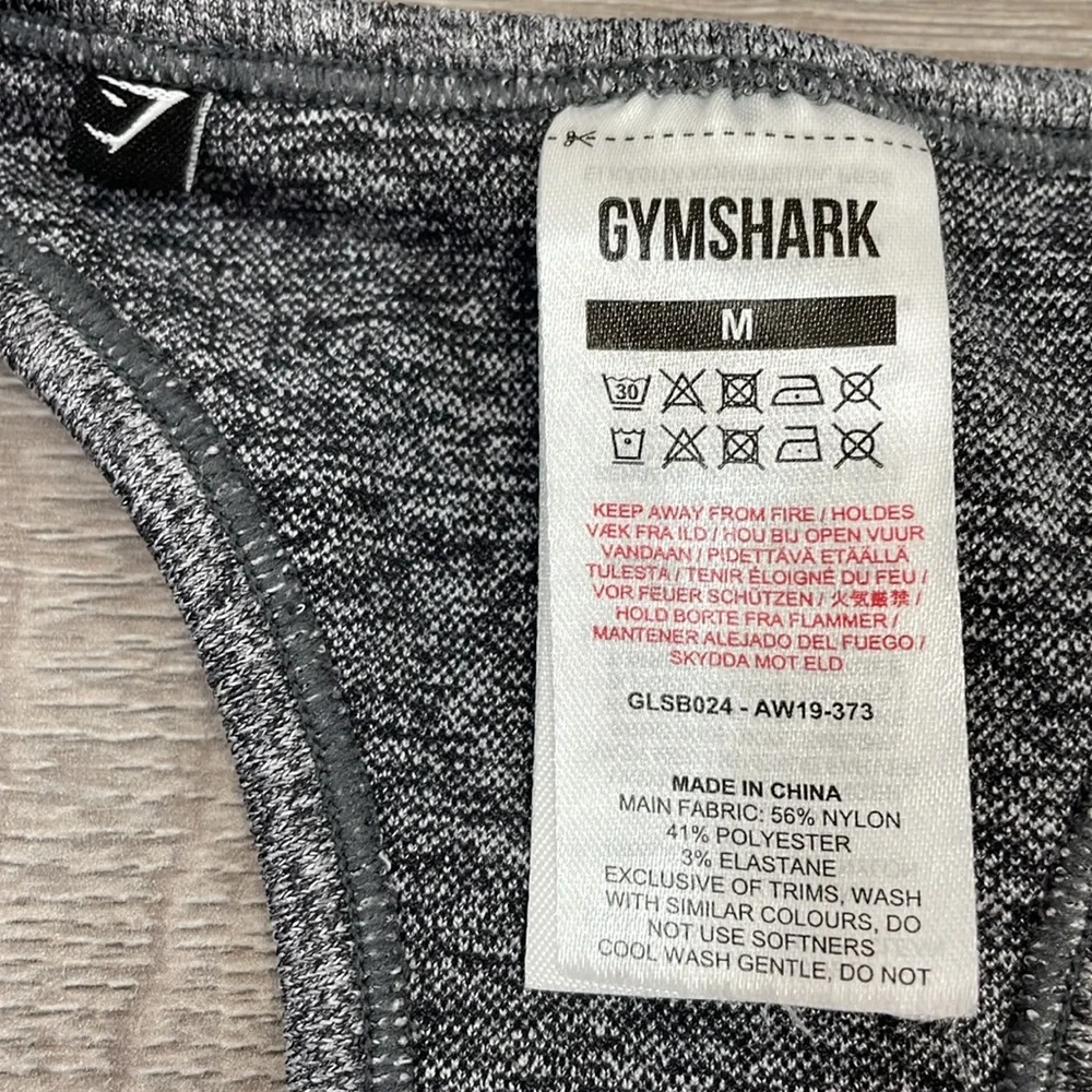 Gymshark Flex Sports Bra Charcoal Gray and Teal M